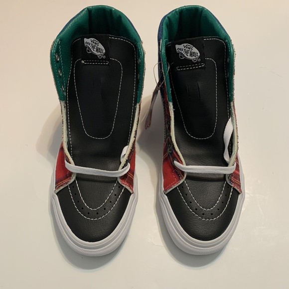 Vans Sk8-Hi Tartan Daze Leather/Plaid/Denim/Acidwash Studded Women’s Size 8 Shoe - Picture 9 of 9